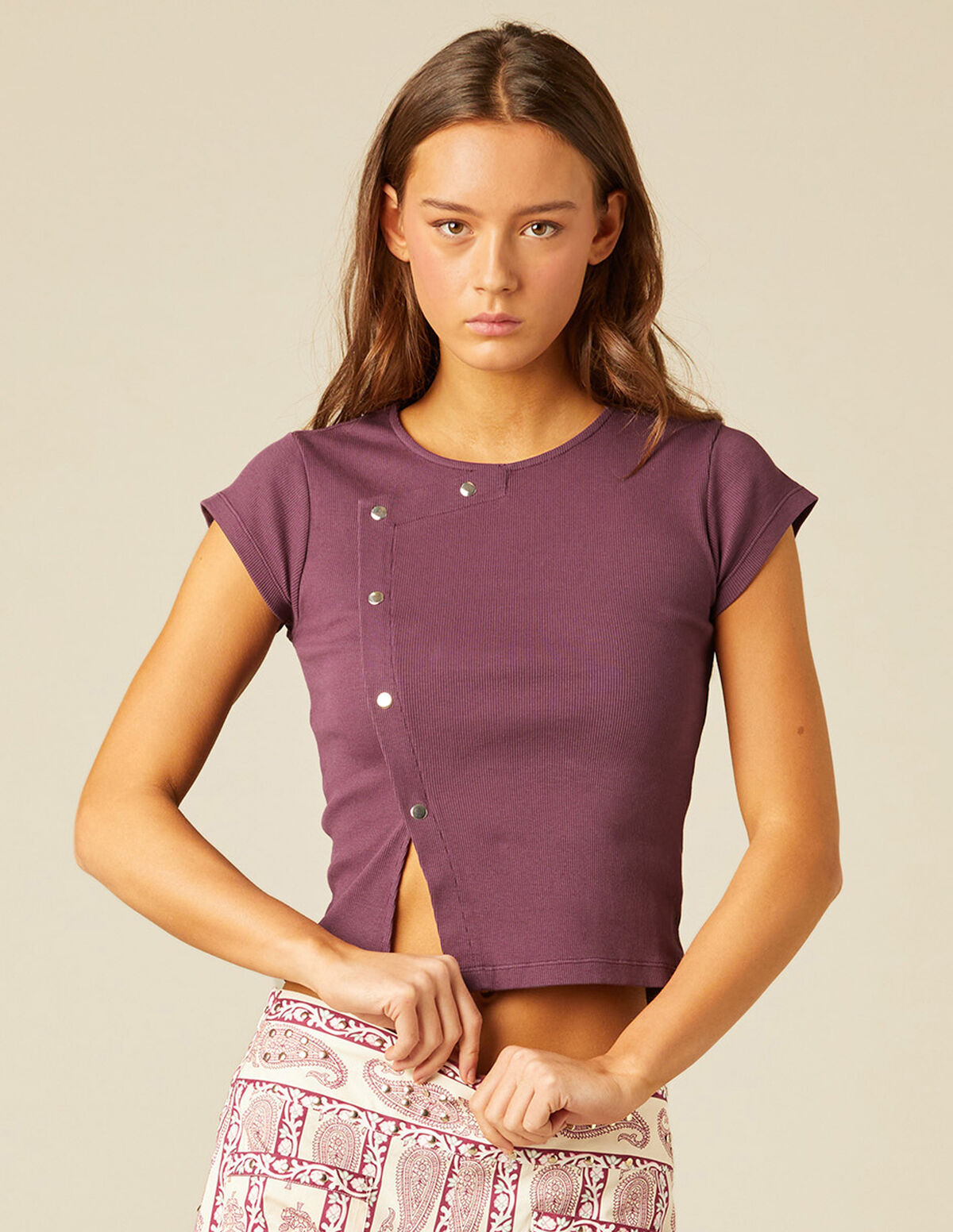 CAMISETA SNAP LATERAL AZUL
