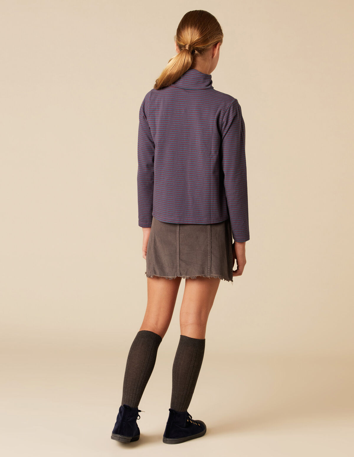 STRIPED TURTLENECK T-SHIRT