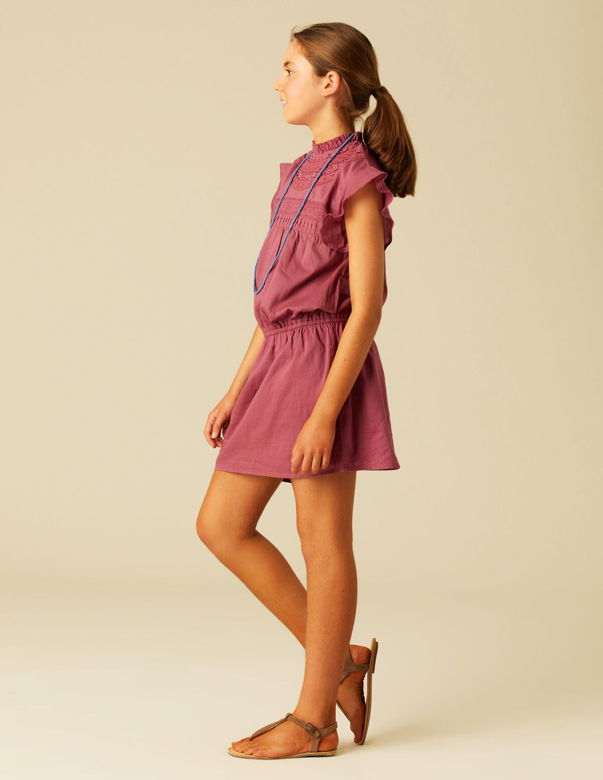 VESTIDO ENCAJES GOMITA AZUL
