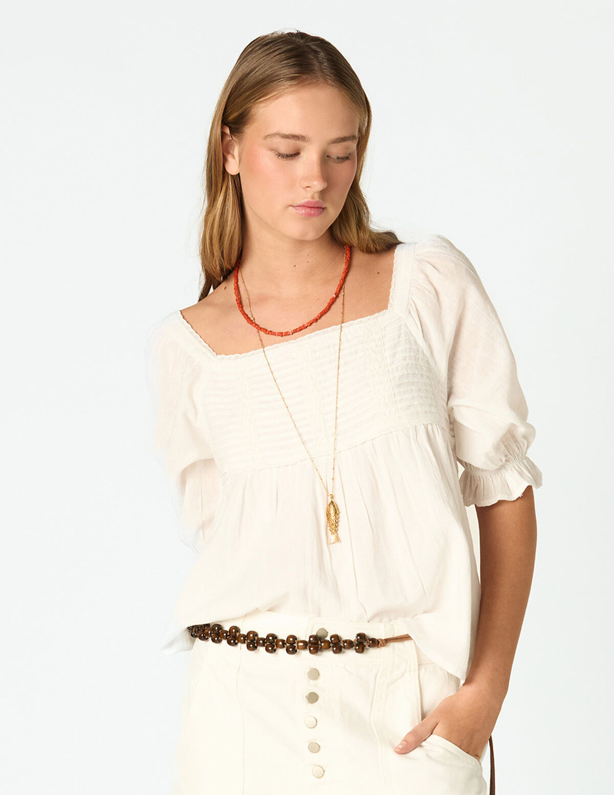 OVERCAST PIN-TUCK SHIRT