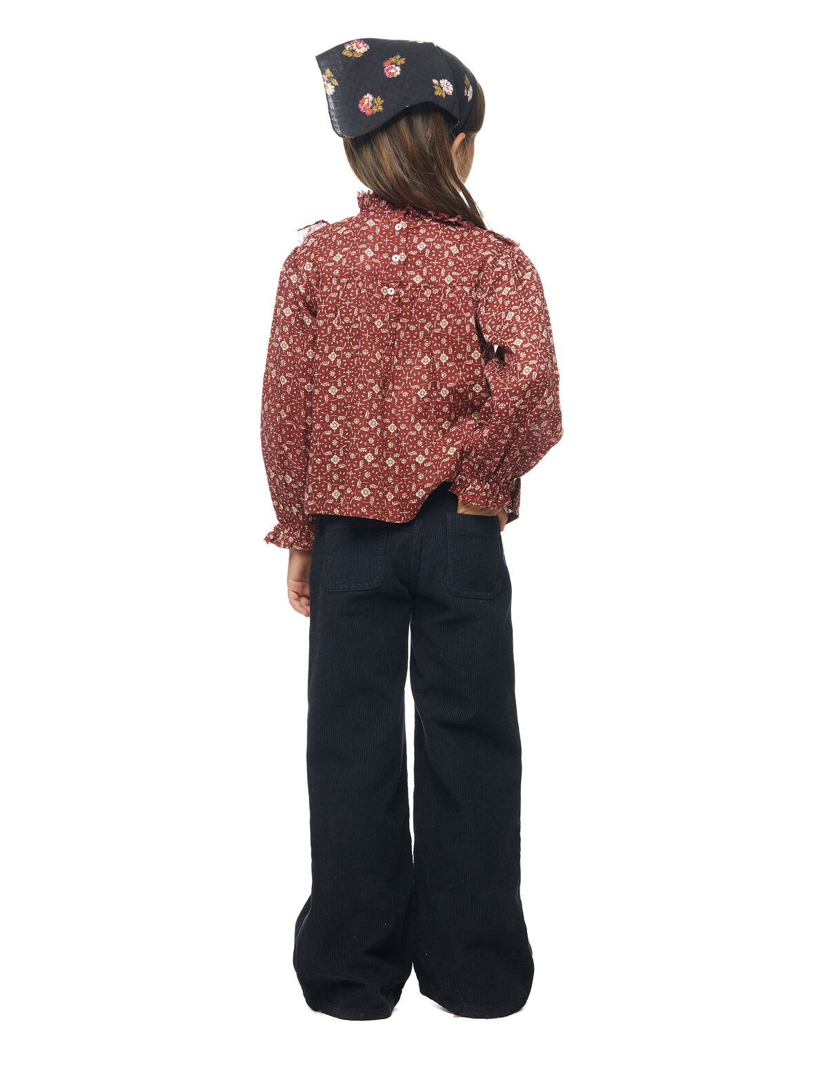 ANTHRACITE CORDUROY WIDE LEG TROUSERS