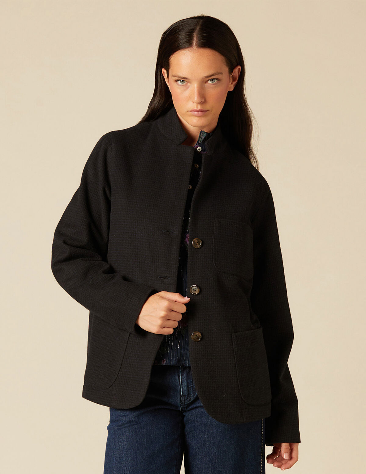 MANTEAU OVERSIZE PETITS CARREAUX