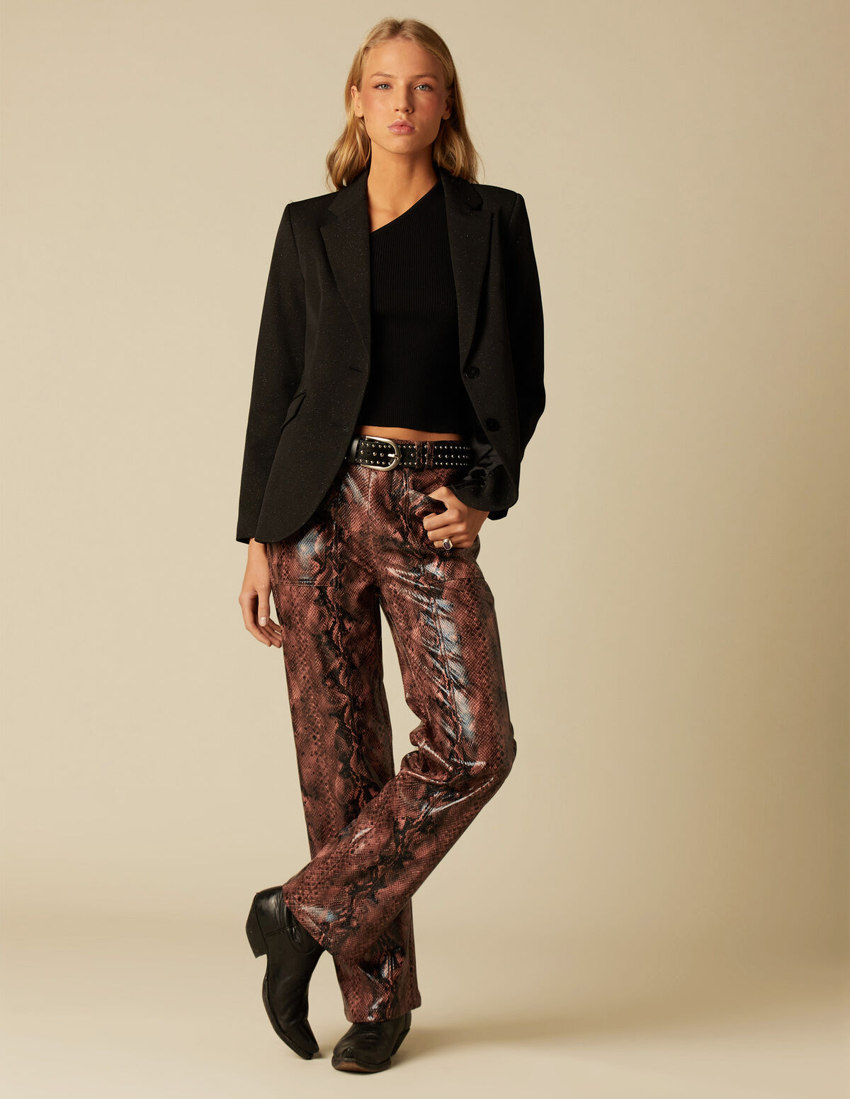 CALÇAS ANIMAL PRINT CASTANHAS