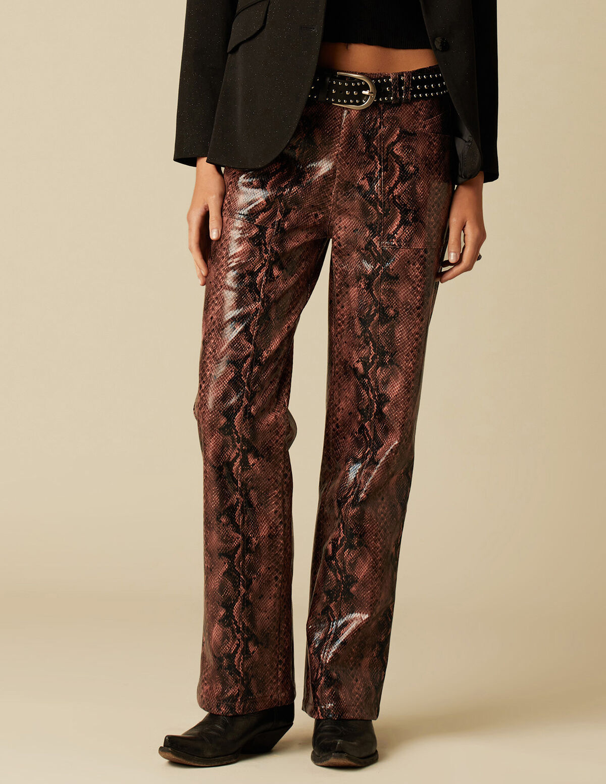 CALÇAS ANIMAL PRINT CASTANHAS