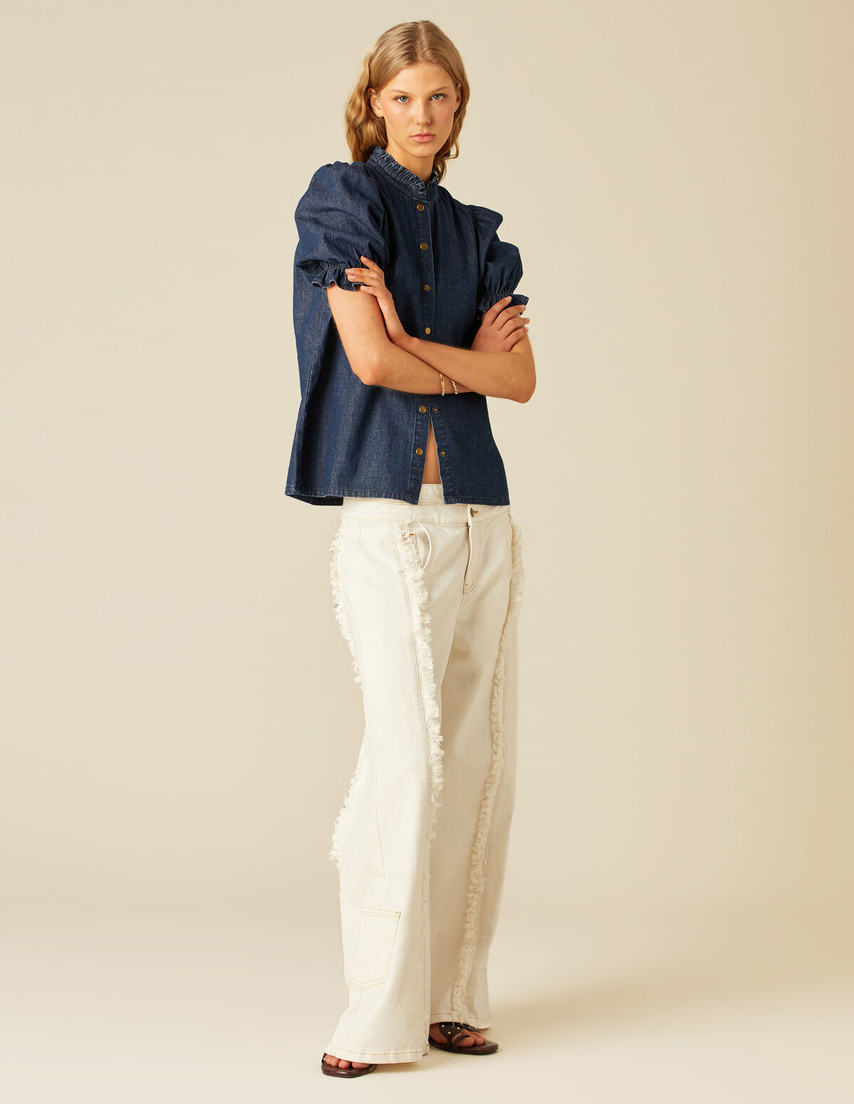 CAMISA DENIM MANGA CORTA