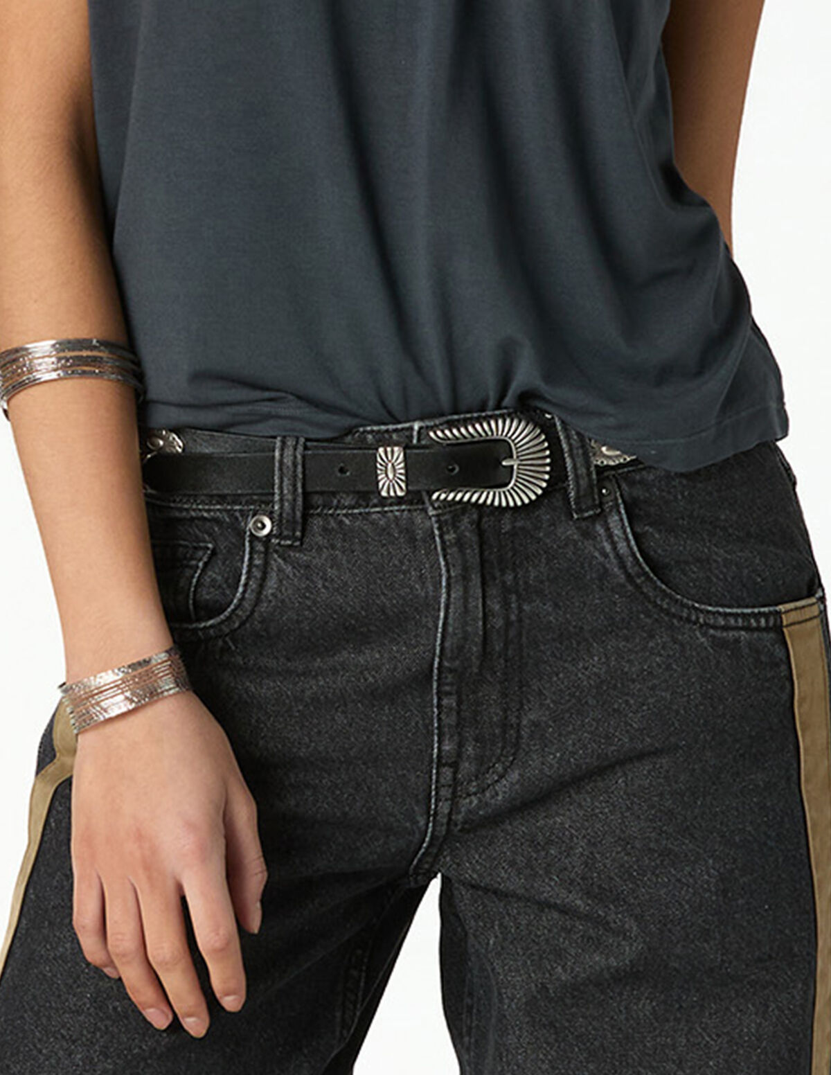 CINTUR&Oacute;N FINO COWBOY GUINDA