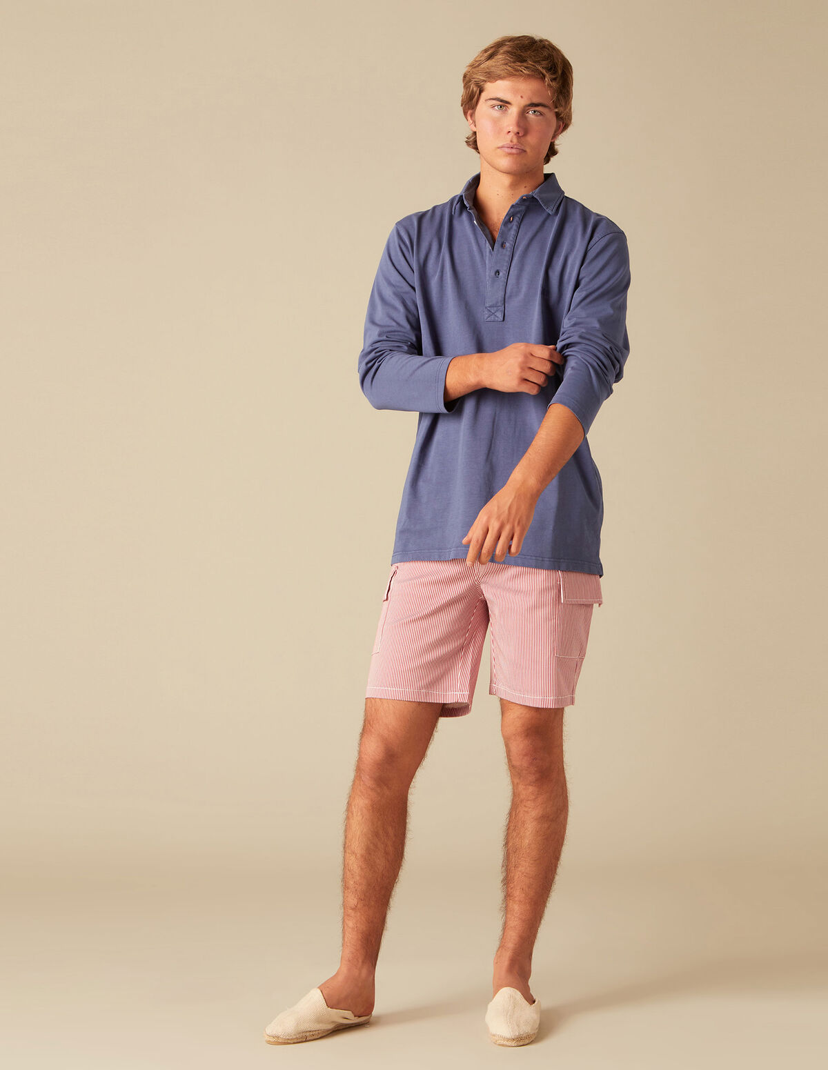 STRAWBERRY LONG-SLEEVED POLO SHIRT