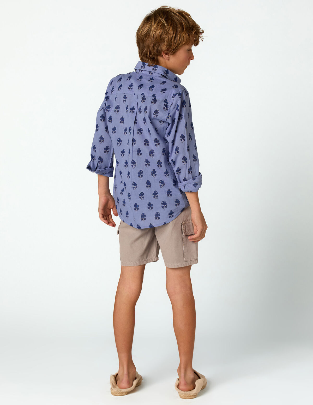 BLUE BUTI PRINT SHIRT