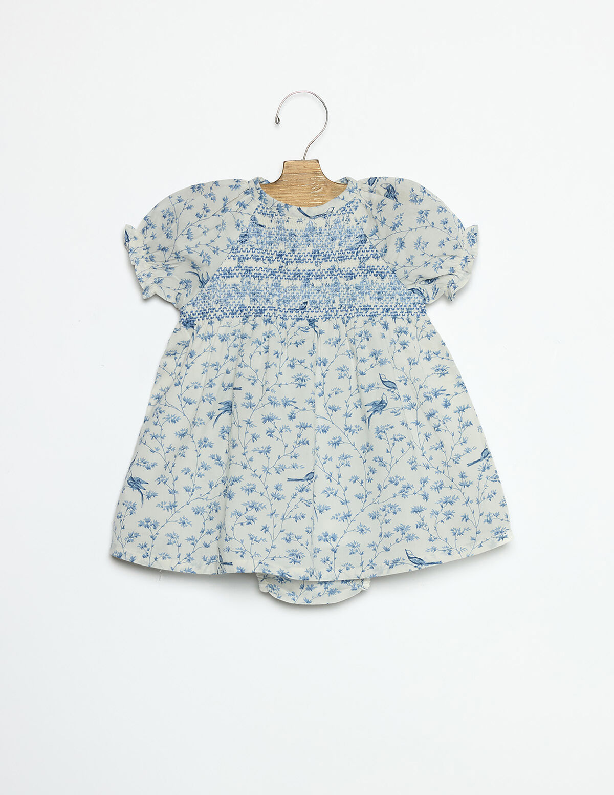 BLUE BAMBOO SMOCKED DRESS