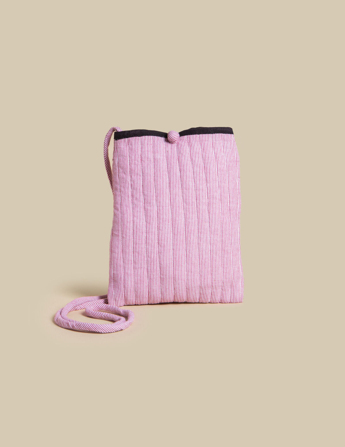 BERRY PINSTRIPE CROSSBODY BAG