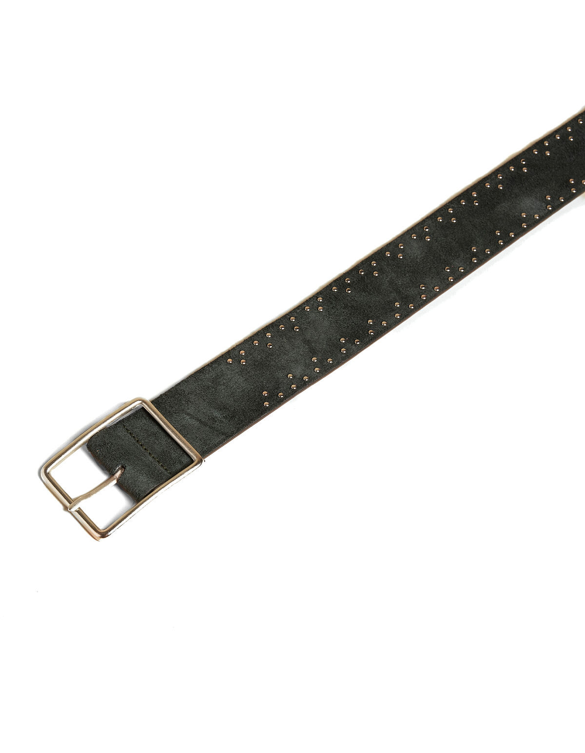 GREEN ZIGZAG SUEDE BELT