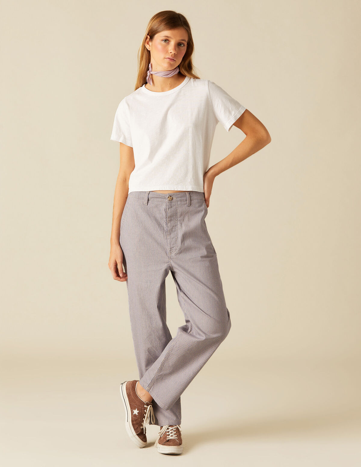 PANTALÓN CHINO RAYAS AZUL