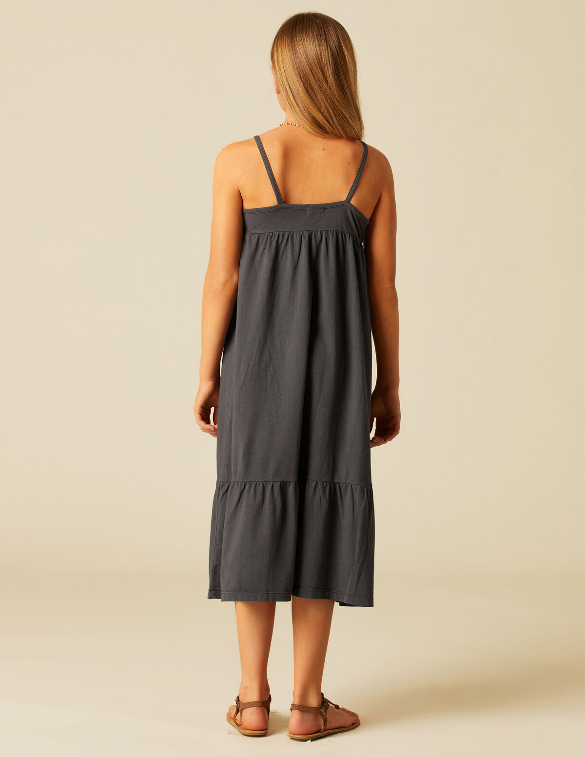 VESTIDO CRUZADO ALGODÓN GRIS