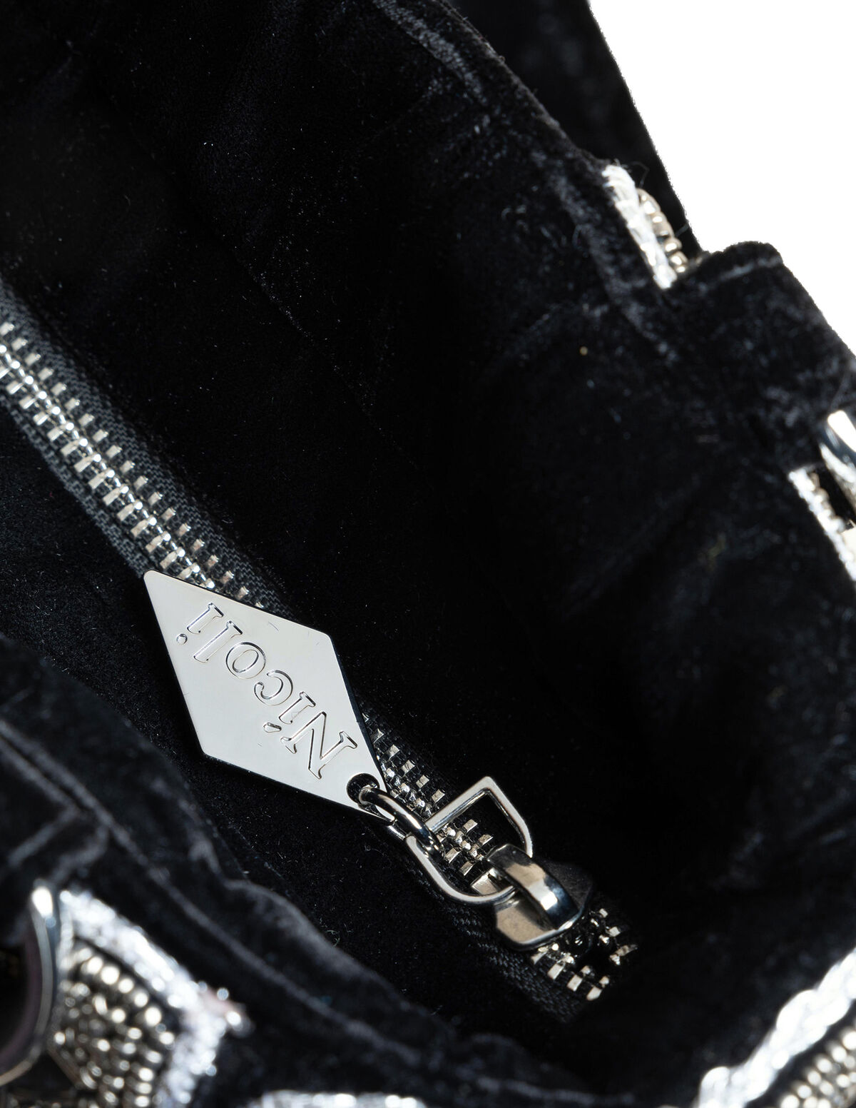 BROWN BEADED VELVET BAG