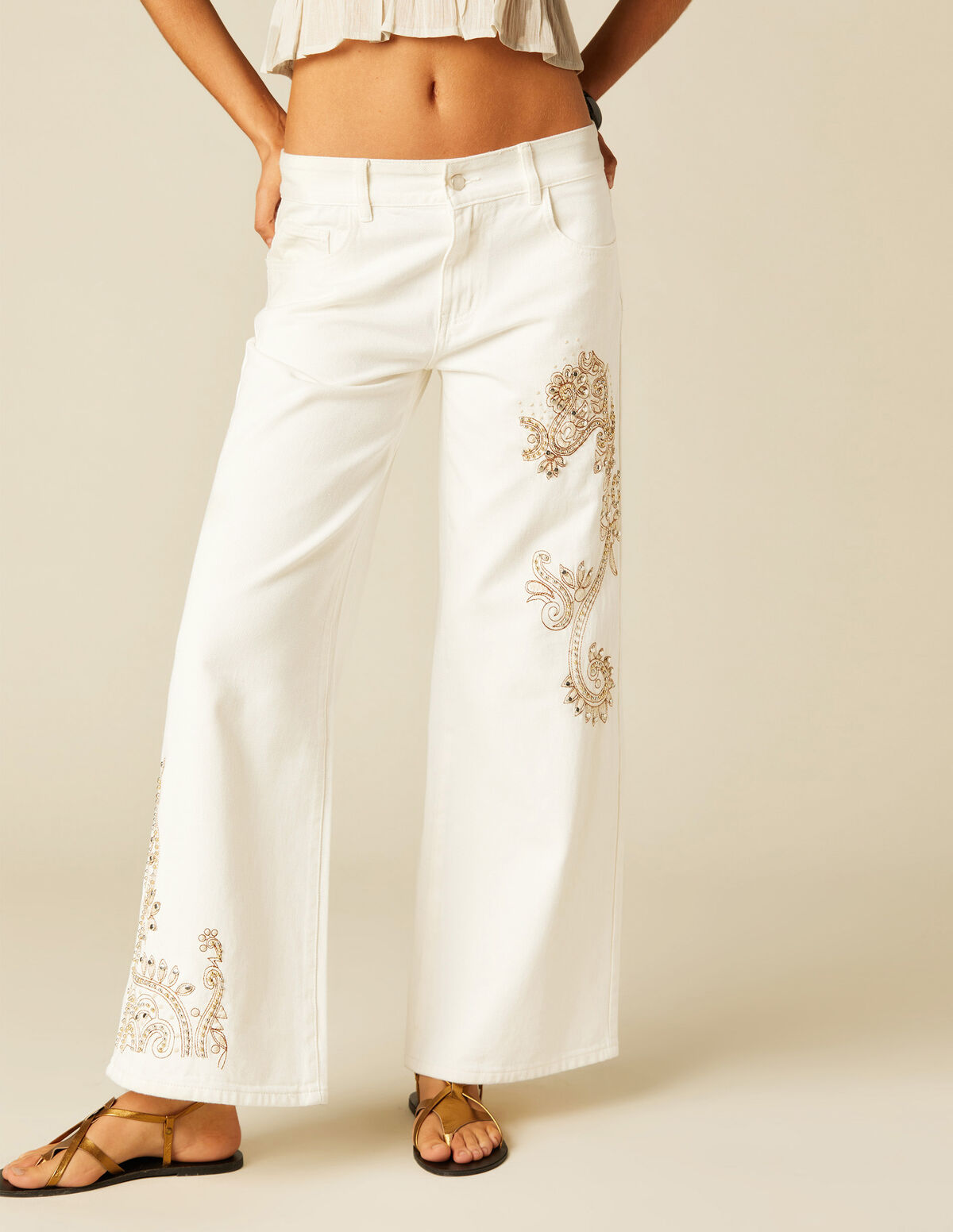 PANTALÓN BLANCO BORDADOS