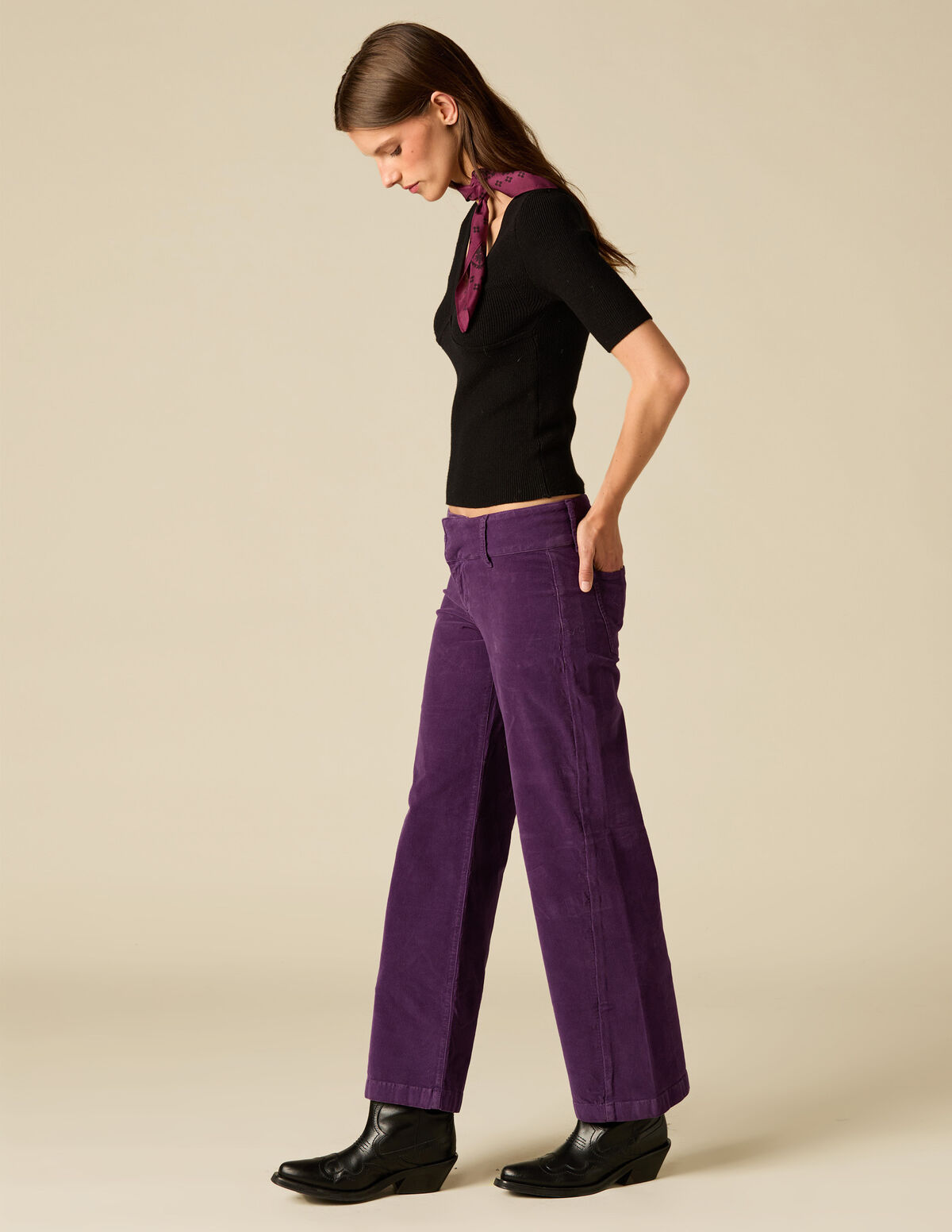VIOLET VELVET TROUSERS