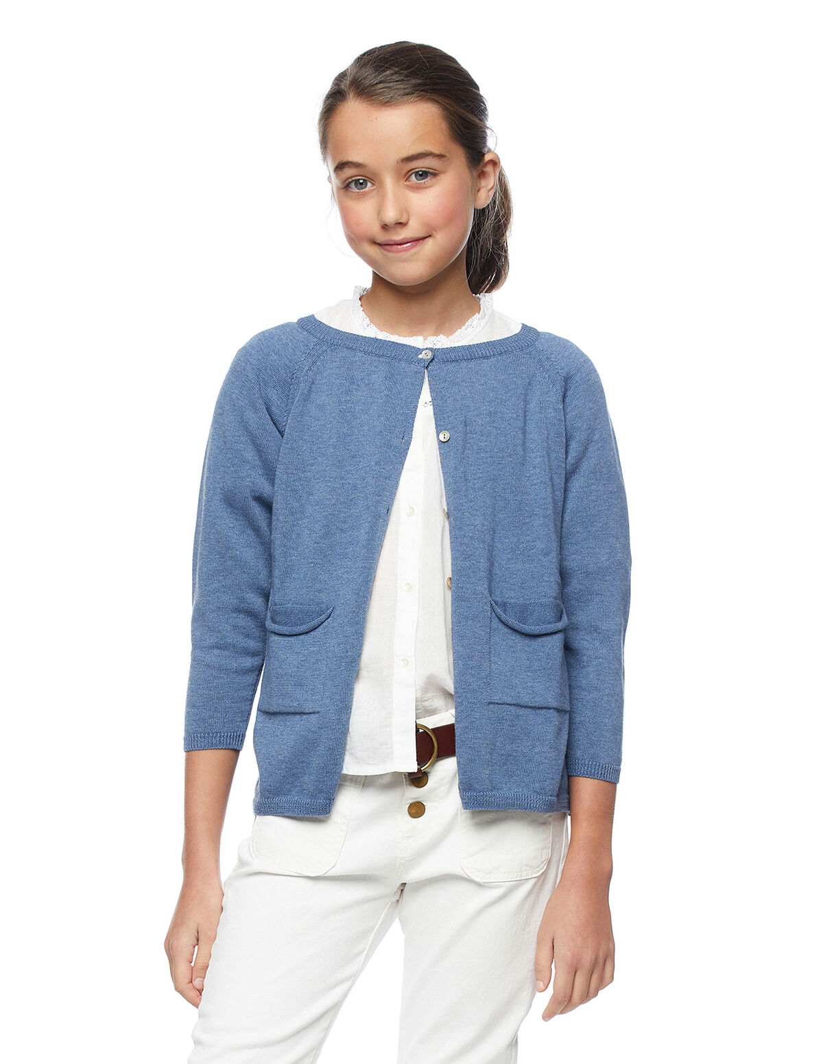 Blue jacket with pockets - Knitwear - Nícoli