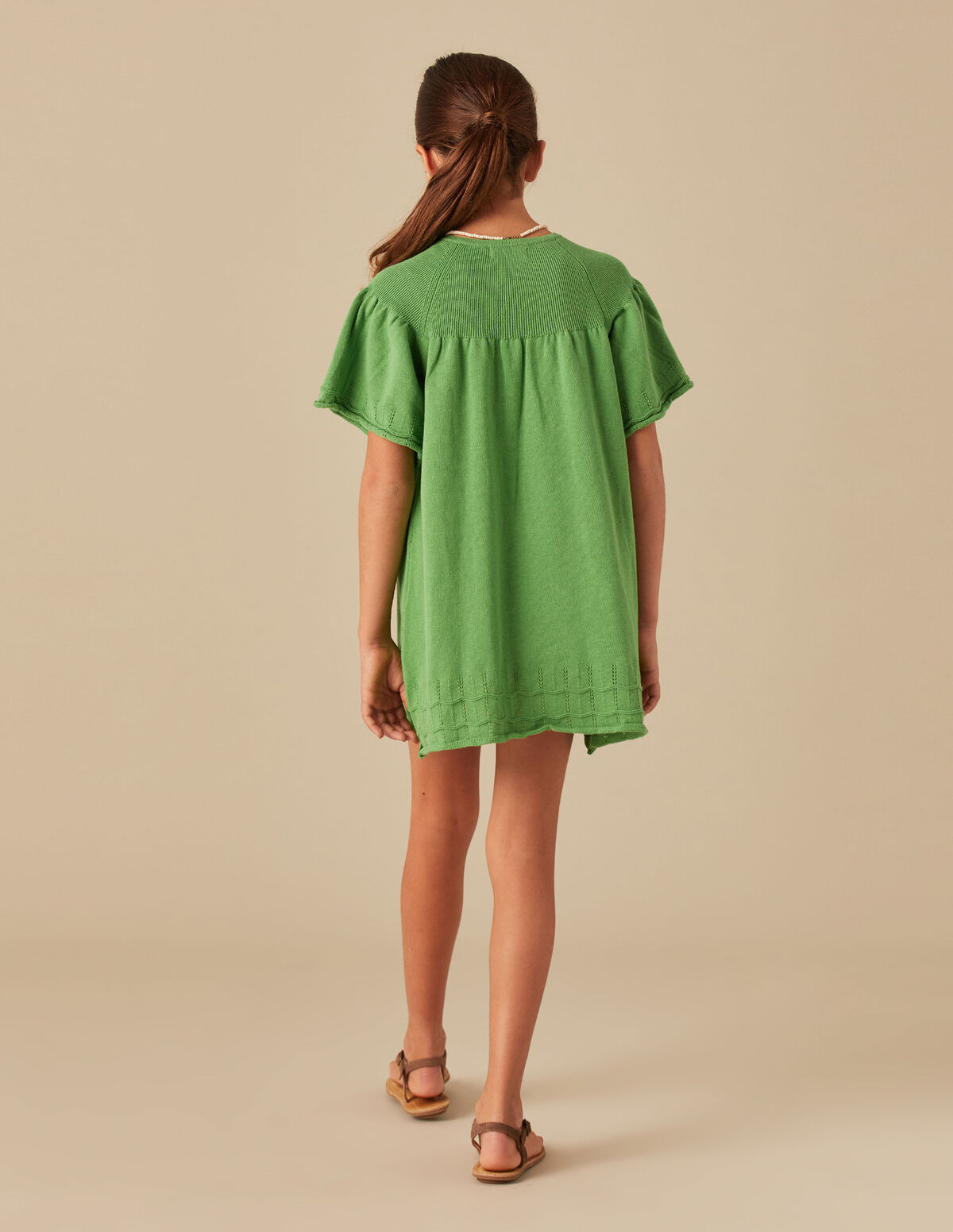 GREEN WAVE KNIT DRESS