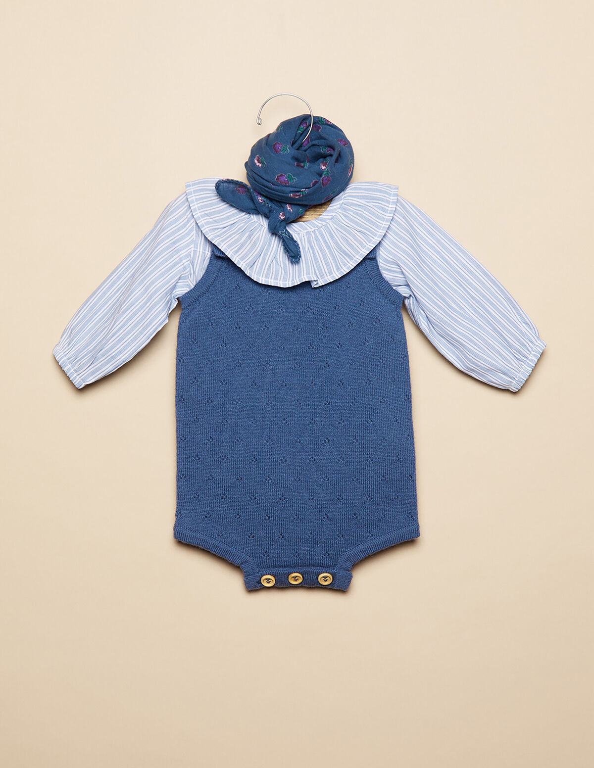 GREY KNIT PLAYSUIT
