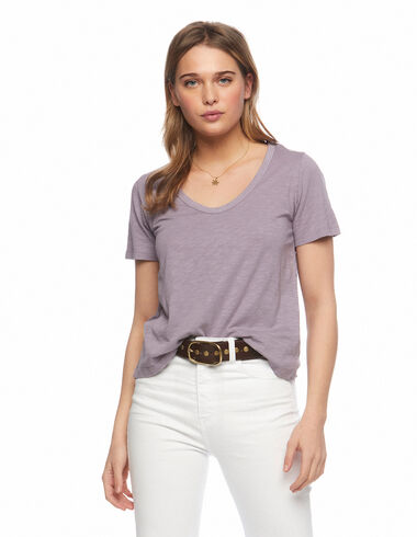 Purple round neck T-shirt. - Spring Palette - Nícoli