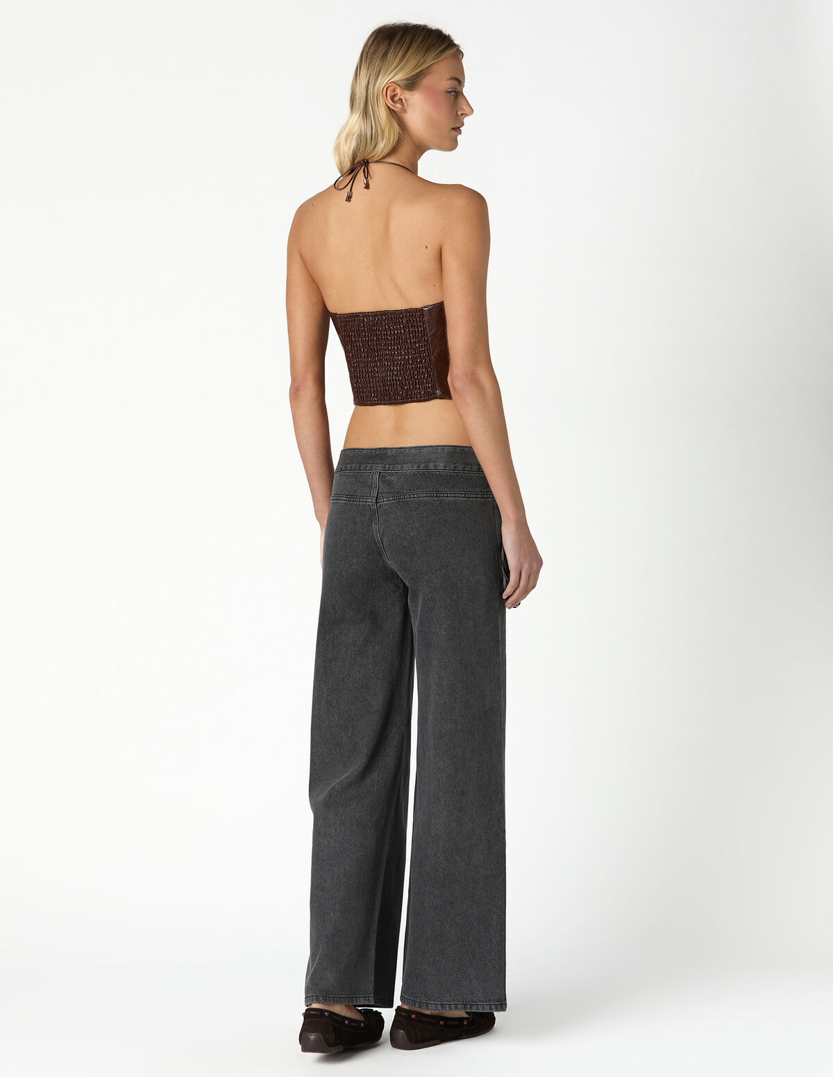 ANTHRACITE FRINGED JEANS