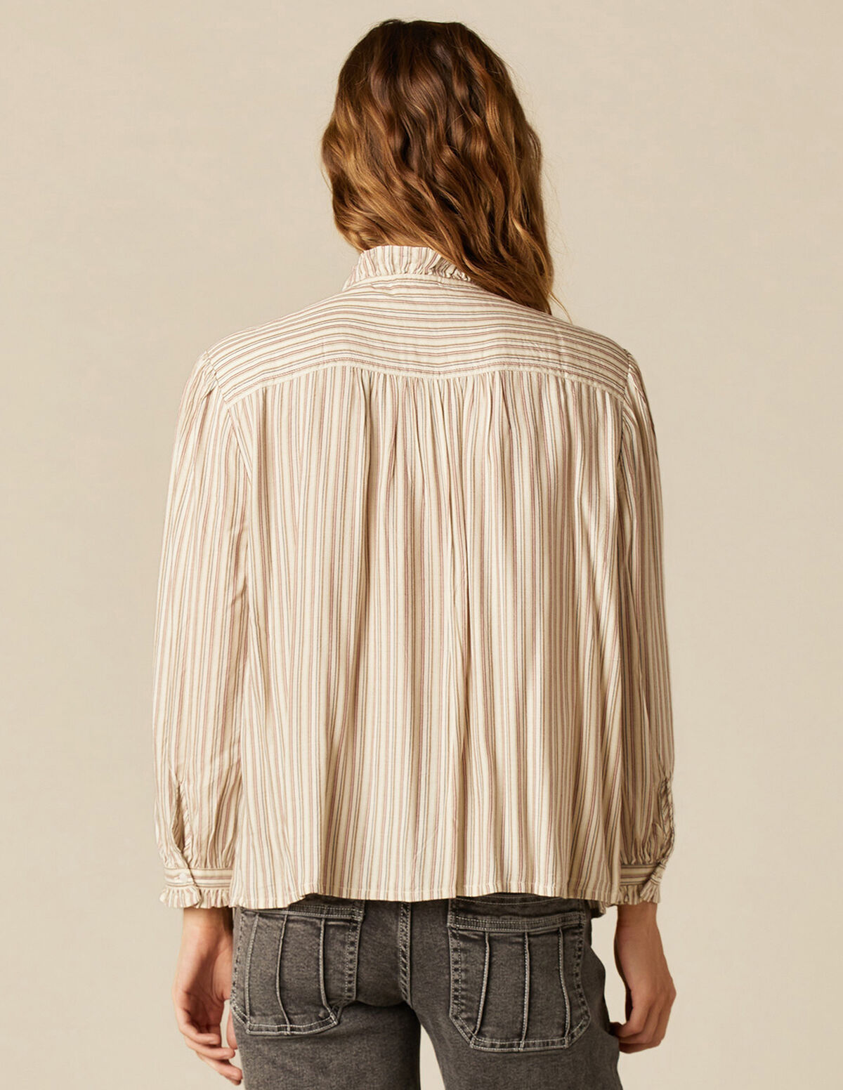 CAMISA RAYA AZUL MOSTAZA