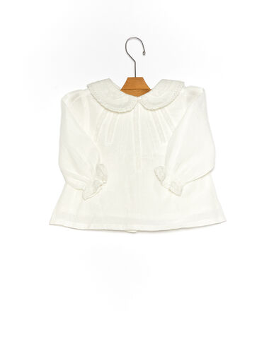 Ecru Peter Pan collar shirt with lace - New in - Nícoli