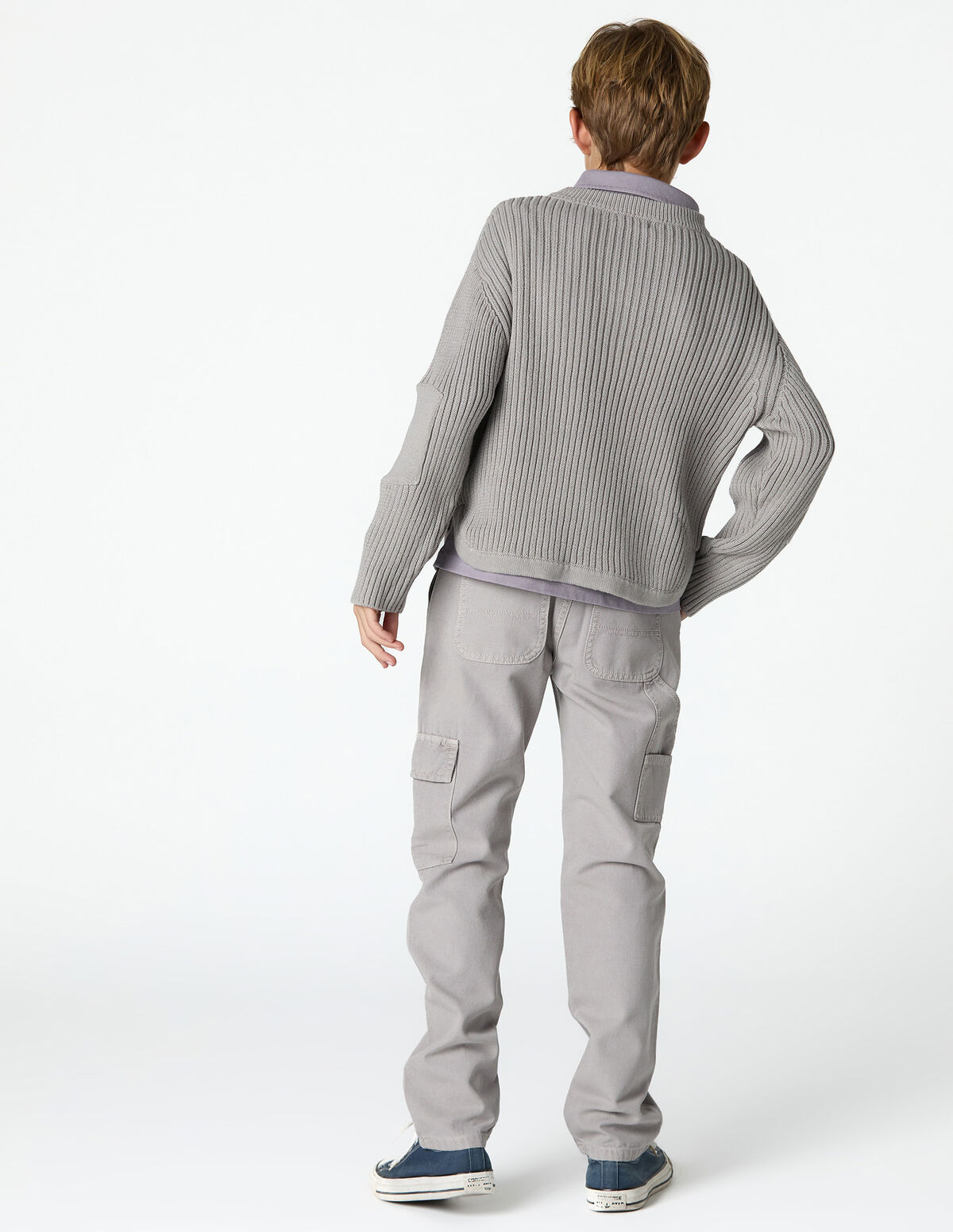 IRON GREY RIBBED JUMPER