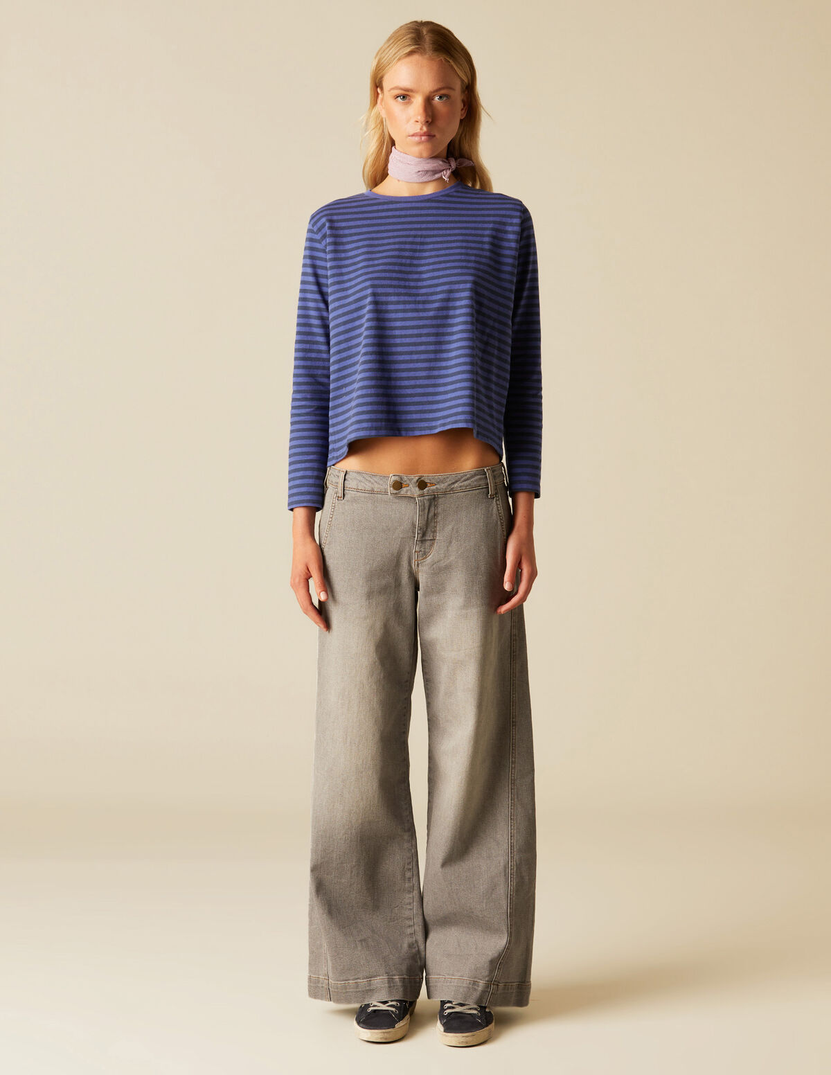 PANTALÓN LOW WAIST DOBLE BOTÓN GRIS