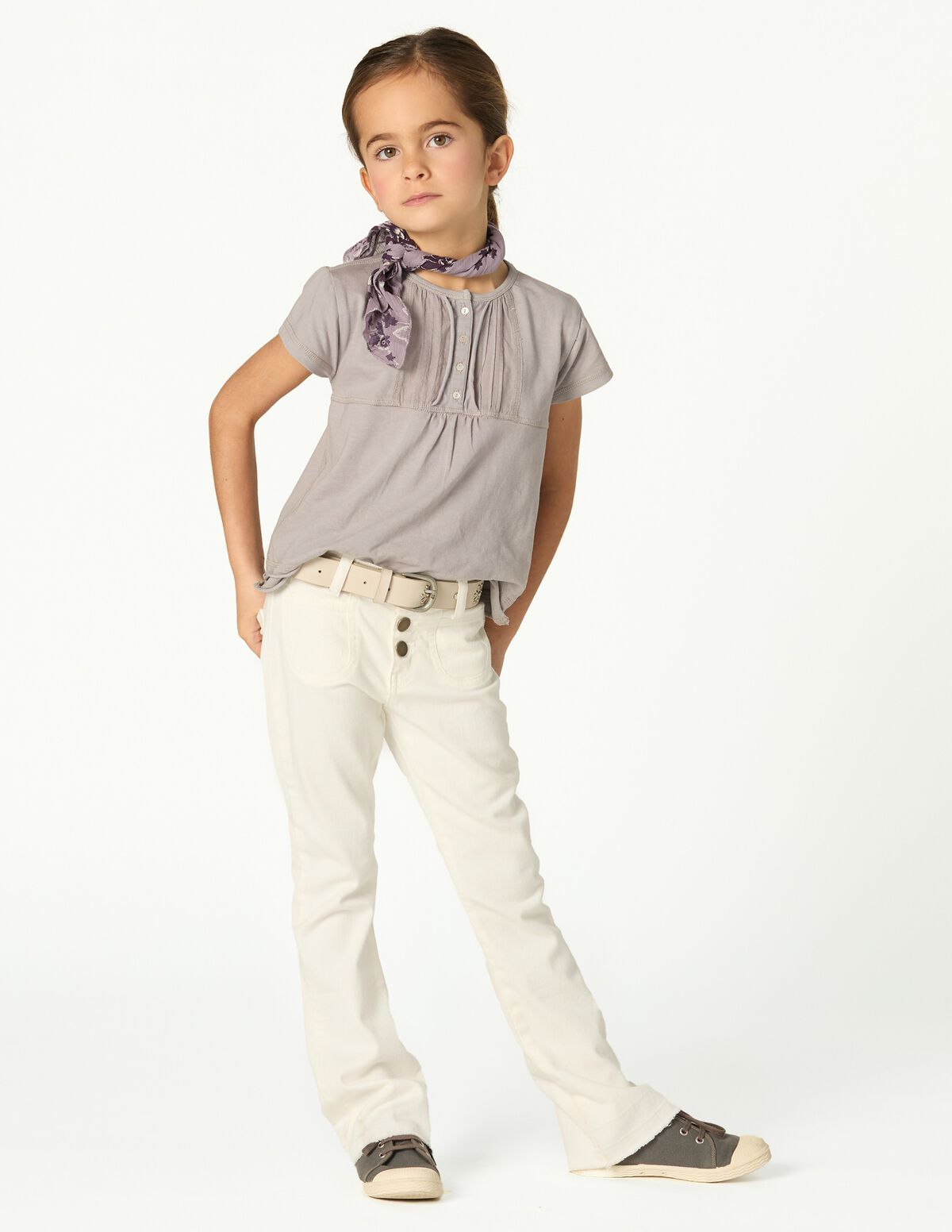 ANILINE BLUE PIN-TUCK T-SHIRT