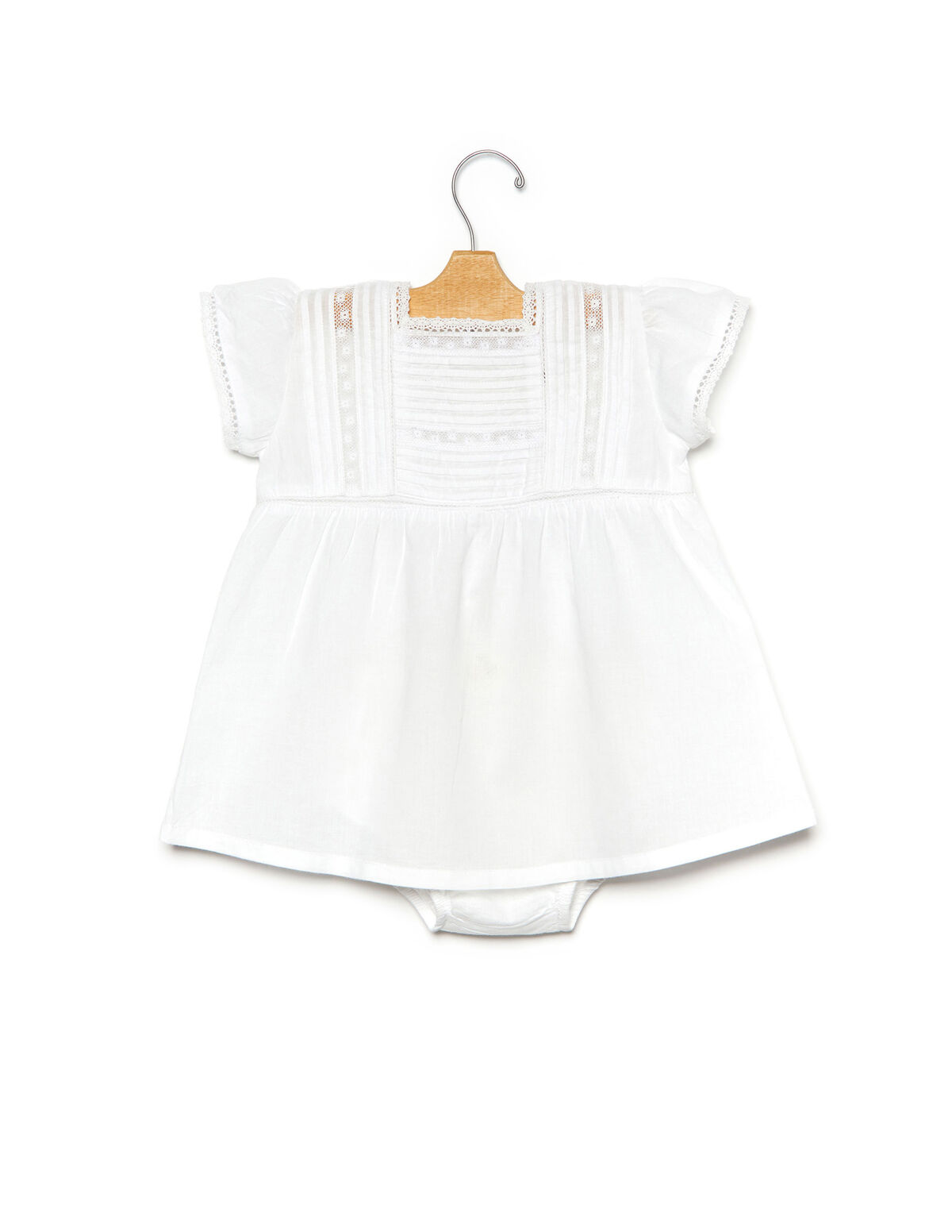 White lace pin-tuck dress - Dresses - Nícoli
