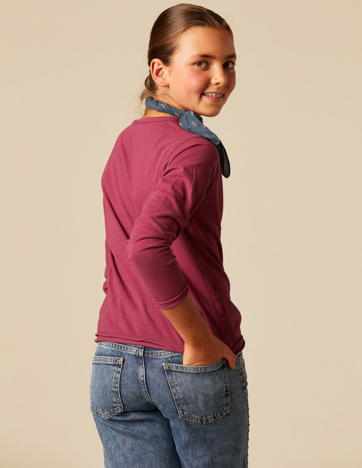 AMETHYST PIN-TUCK T-SHIRT