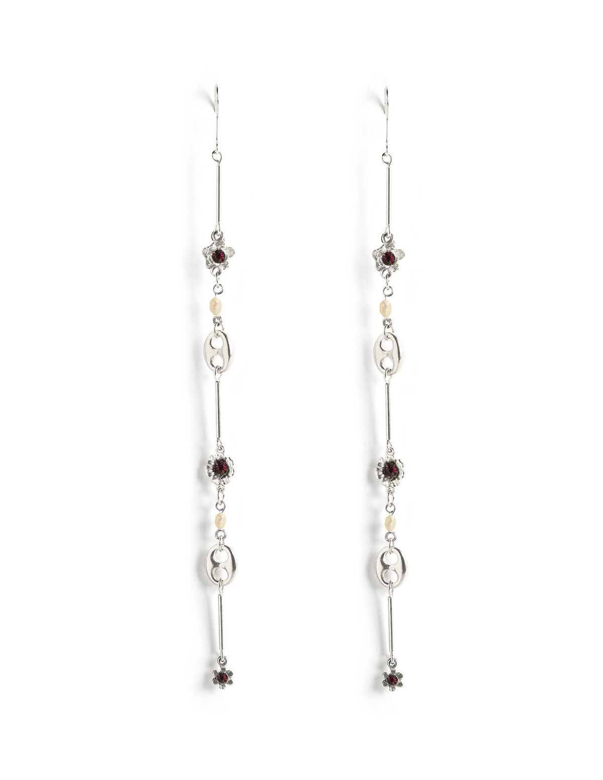 BOUCLES D'OREILLES CHAÎNE PERLE DORÉES