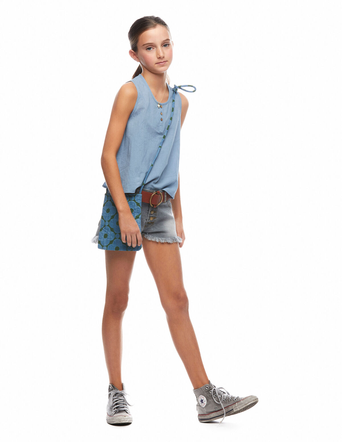 Camisa botones azul