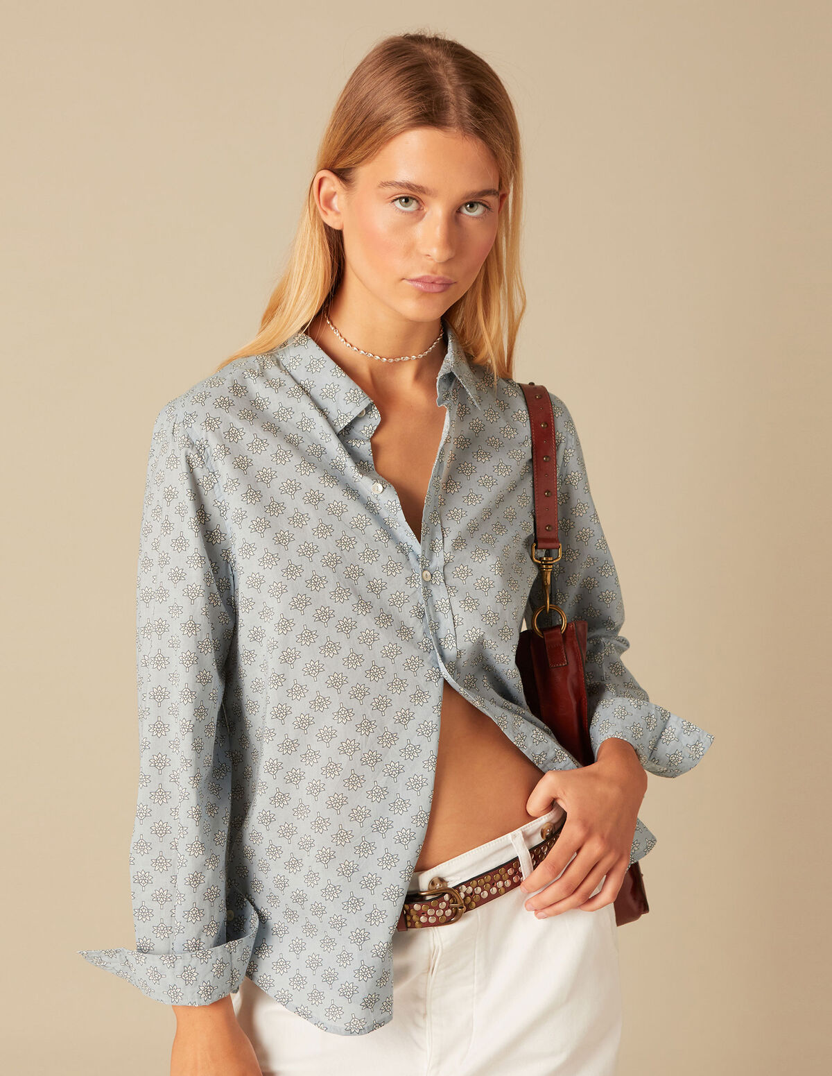 CAMISA HOJAS AZUL