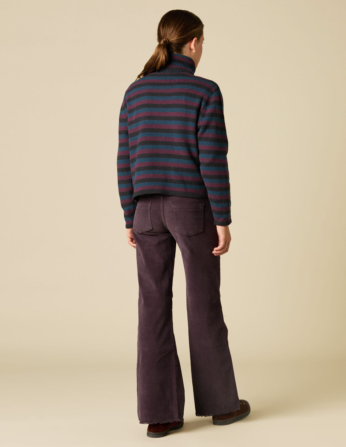 PULL RAYURES COL ROULÉ