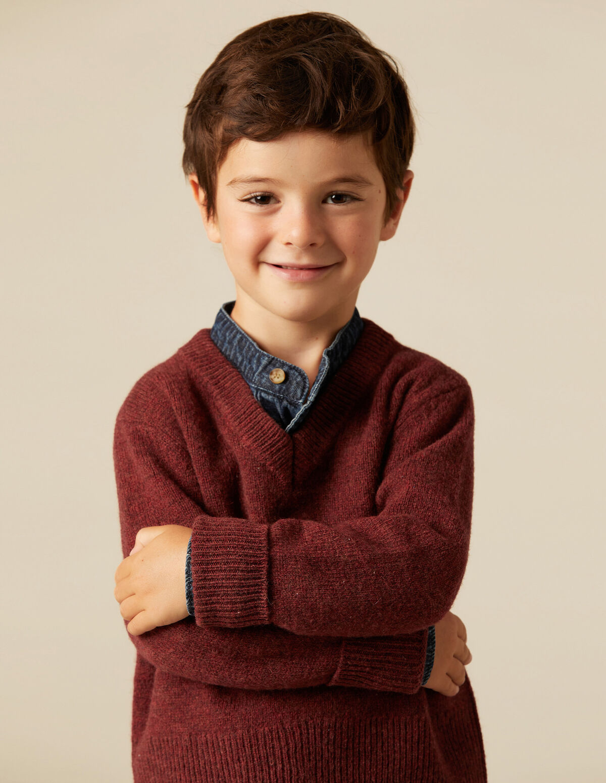 RUSSET V-NECK JUMPER