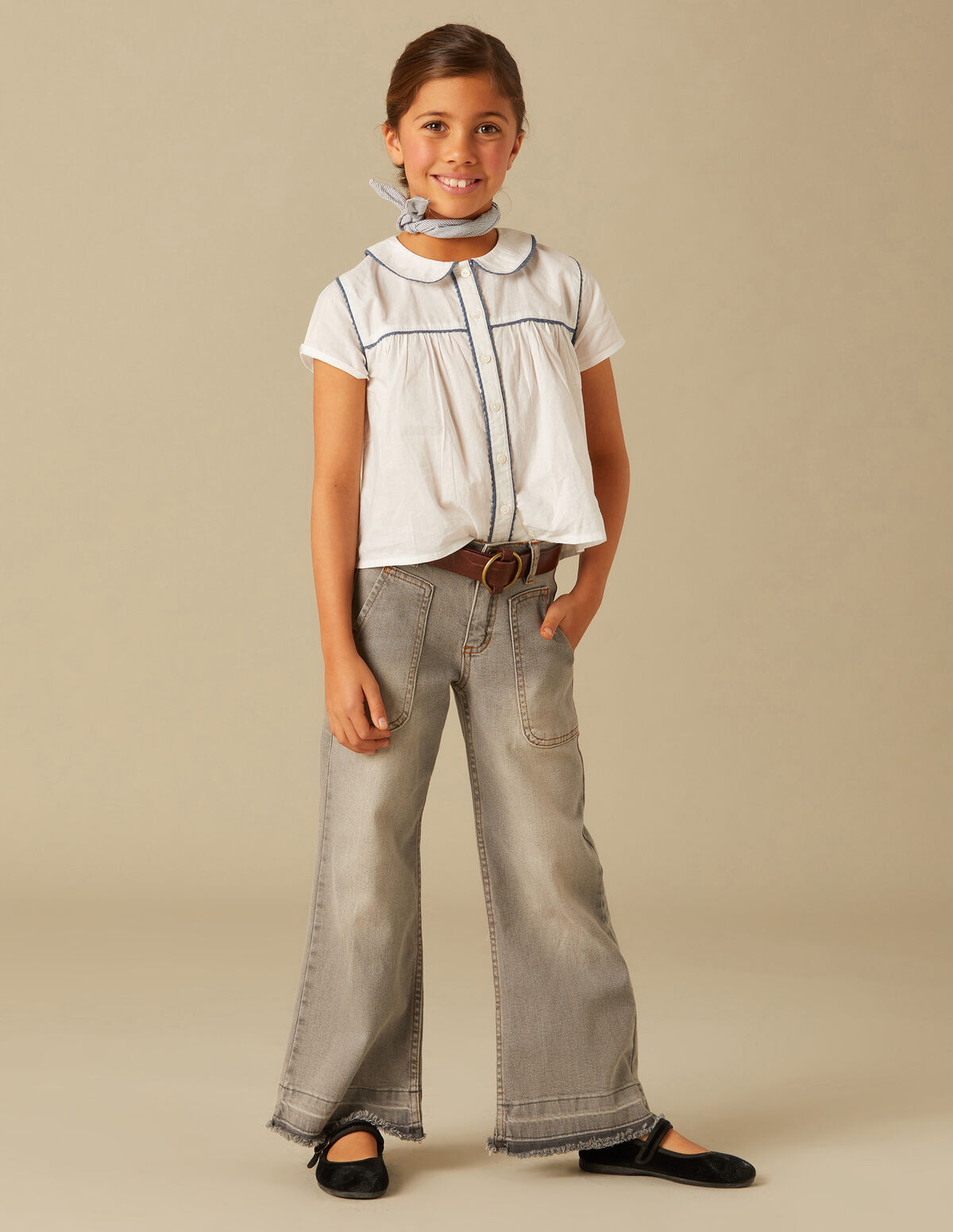 Pantalón wide leg vaquero azul