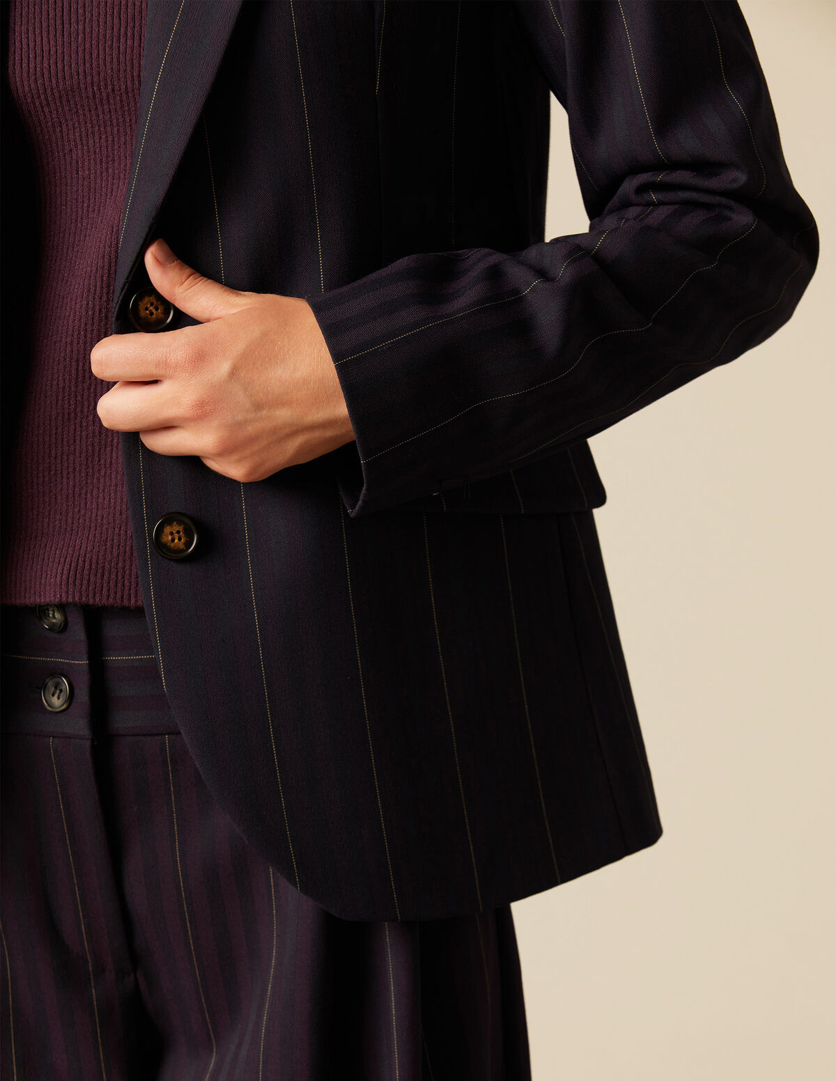 GREEN HERRINGBONE BLAZER