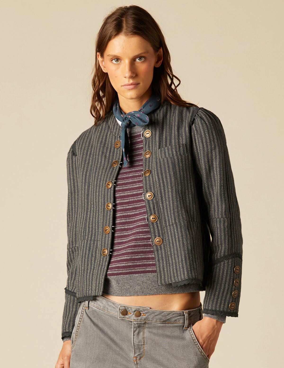 GREY STRIPED JACKET