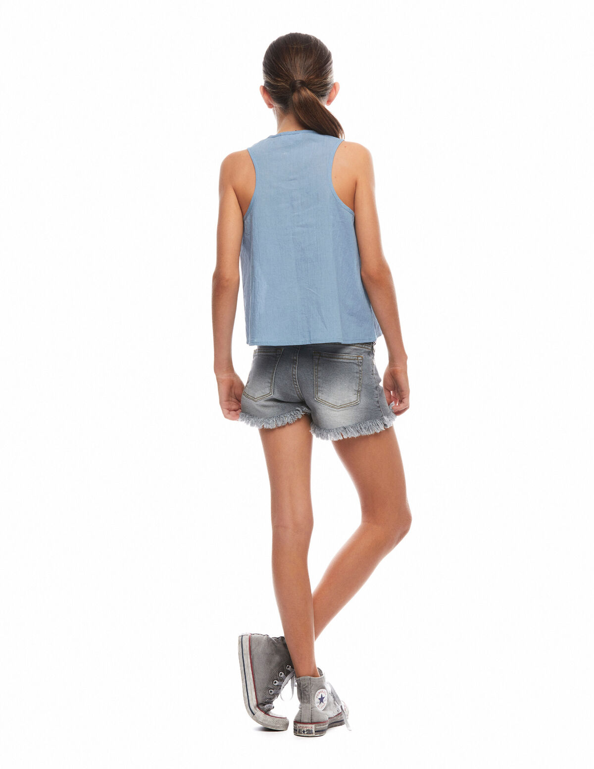 Camisa botones azul