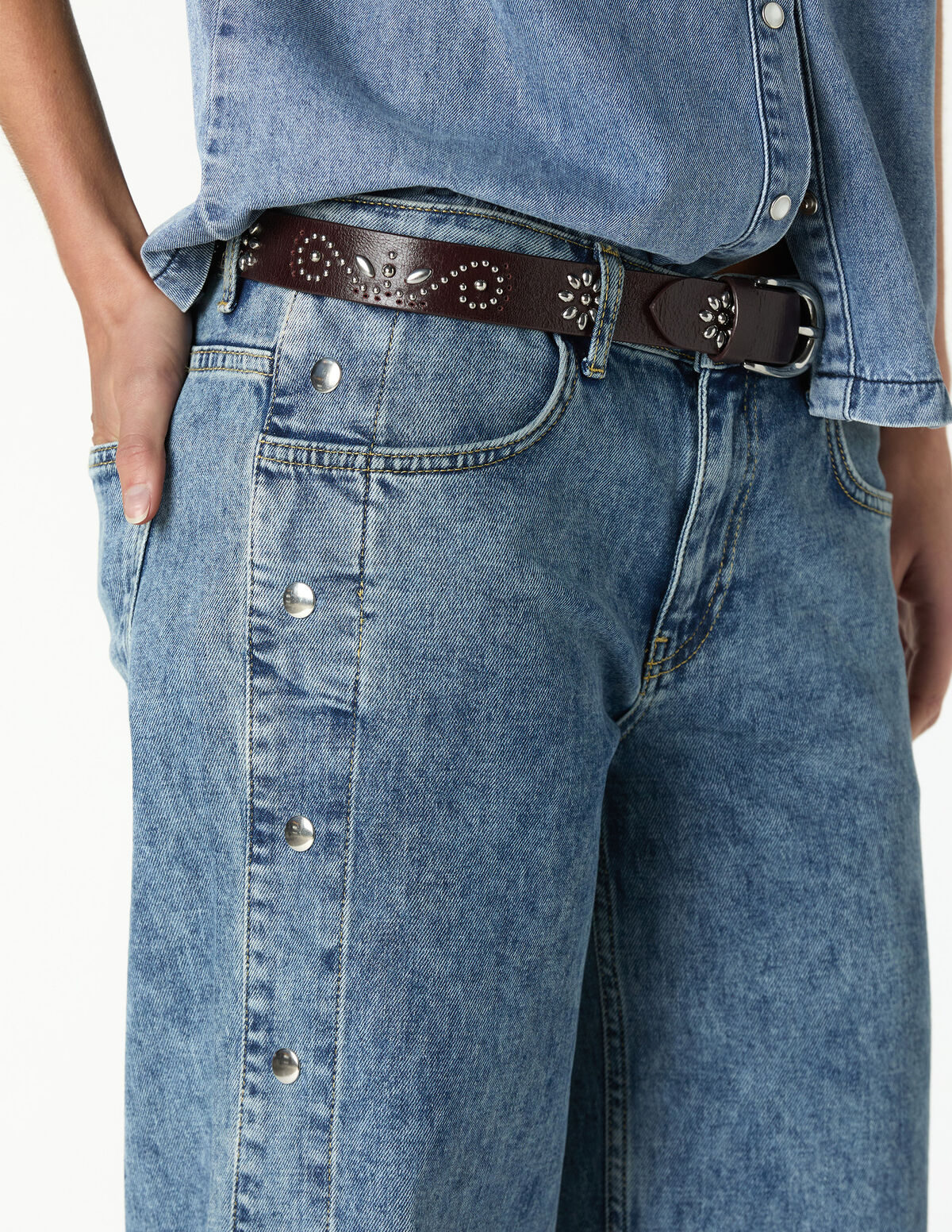 BLUE SIDE BUTTONS TROUSERS