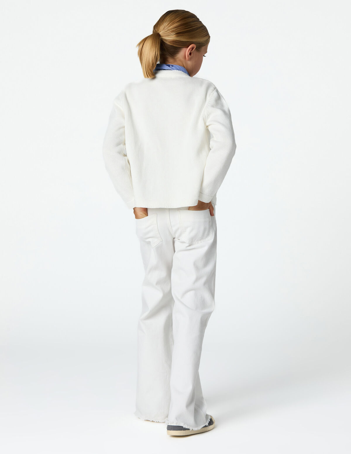 ECRU JACKET WITH COLORED BUTTONS