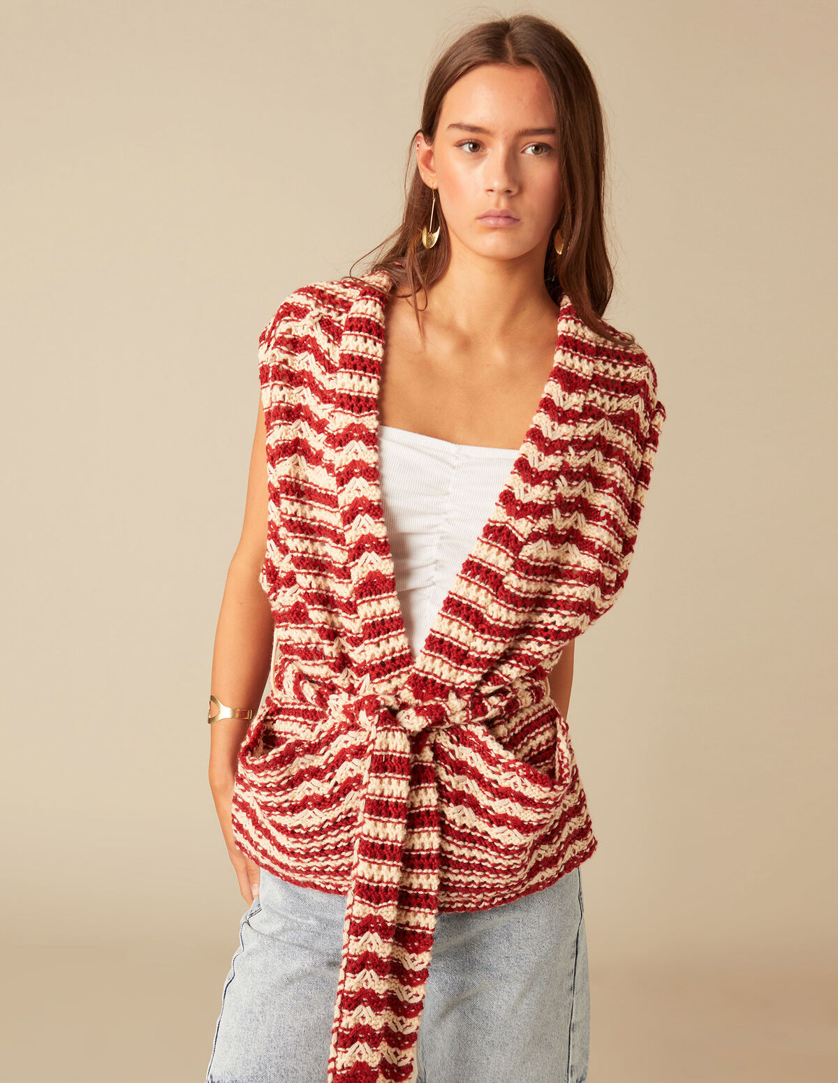 STRIPPED VEST 