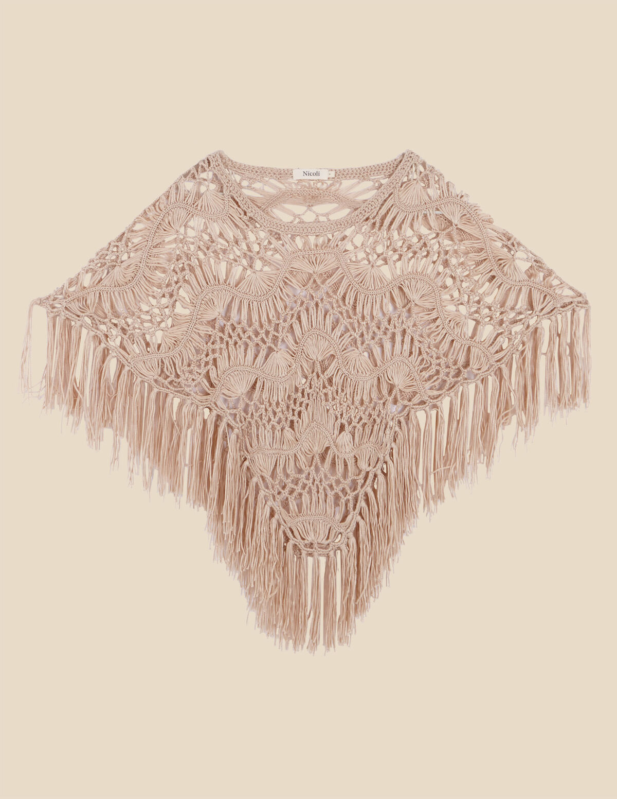 PONCHO CINTAS BEIGE