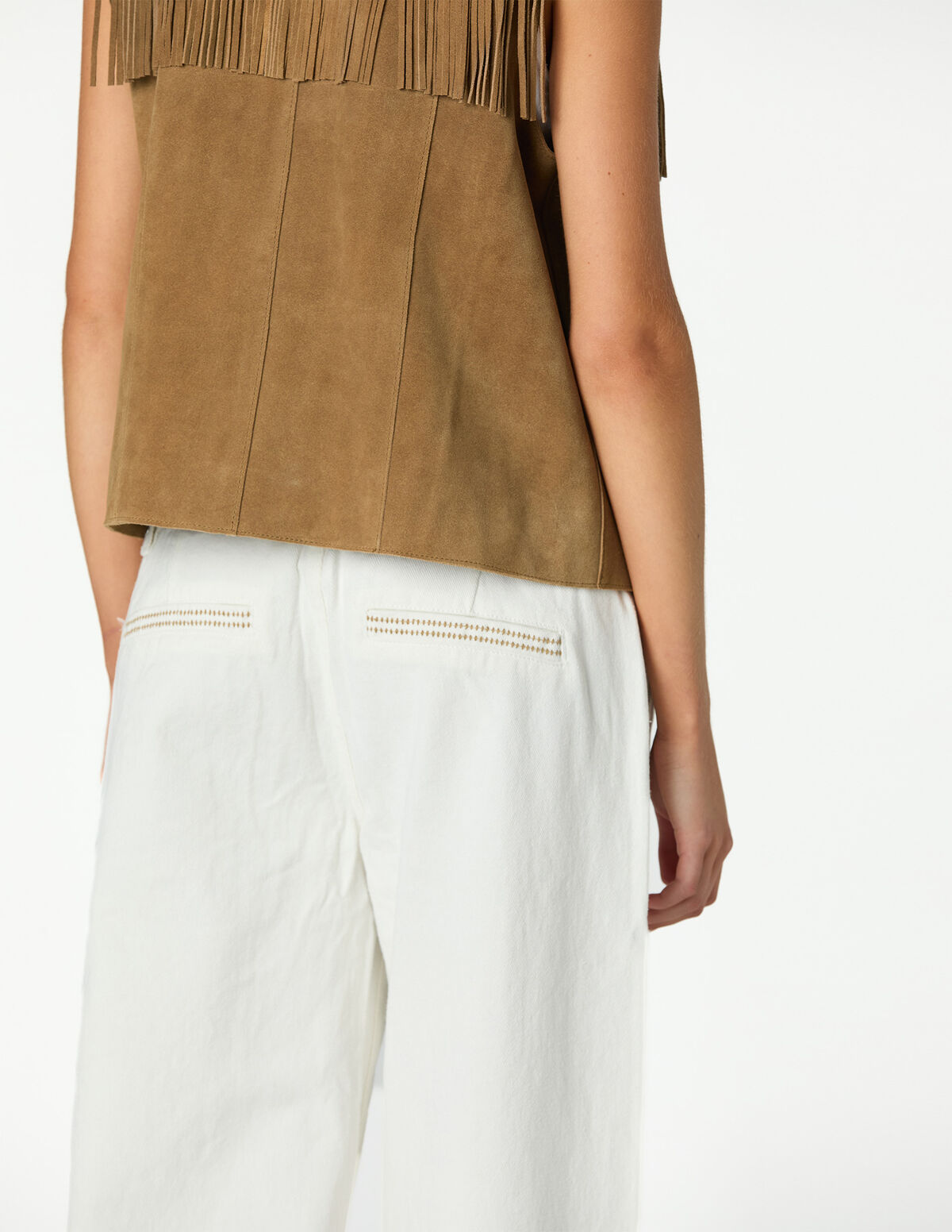 CAL&Ccedil;AS BORDADO DENIM BRANCO