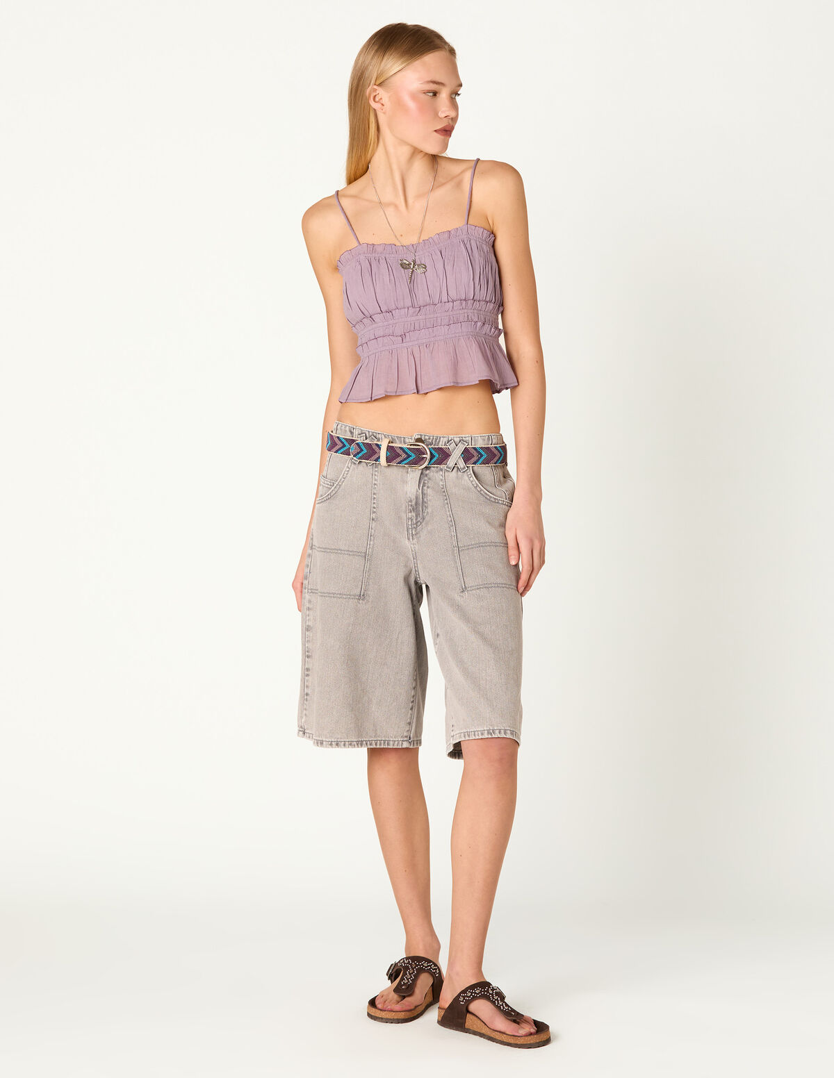 ECRU DENIM BERMUDA