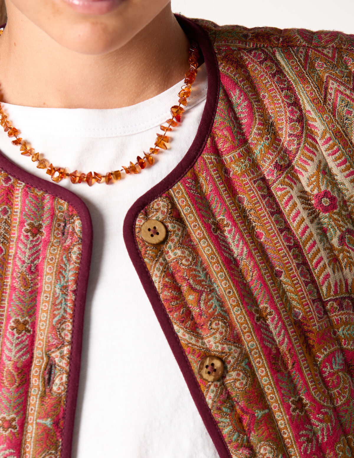 GILET MOTIF CACHEMIRE 