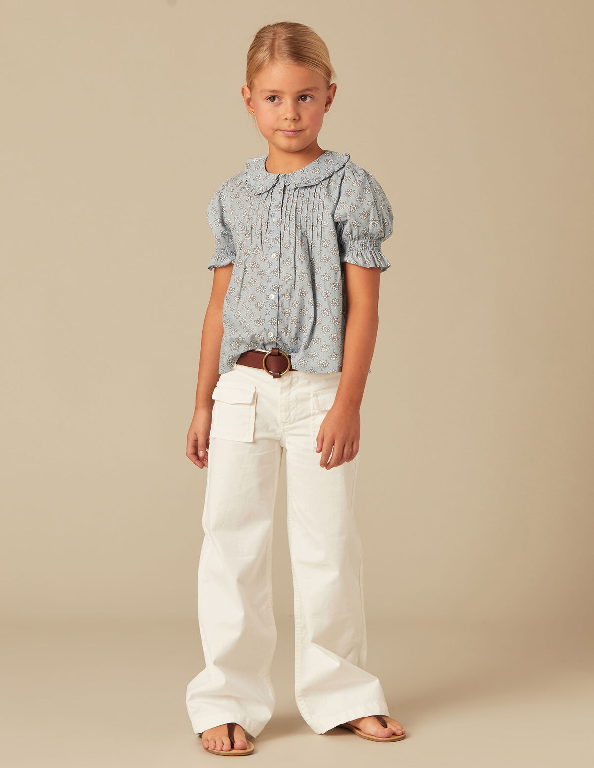 Pantalon rabat poches jean bleu