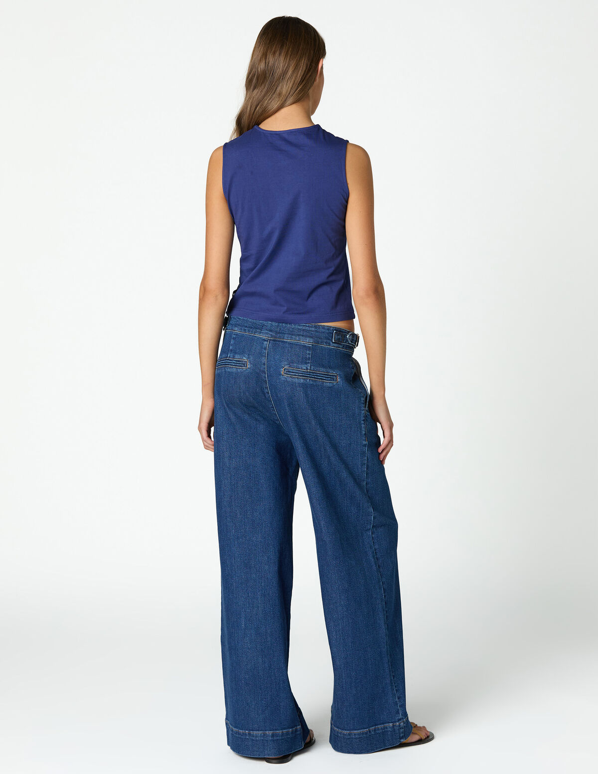 PANTALON HEBILLAS DENIM ANTRACITA